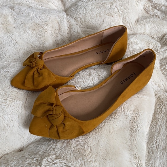 Torrid - Mustard Micro Suede-y D'orsay Flats - Picture 2 of 5